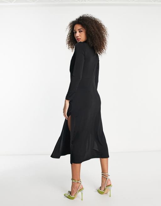 スーツ・フォーマル・ドレス ANDRESD drape dress BLACK ANDRESD アンドレスド drape velour dress BLACK drape velour