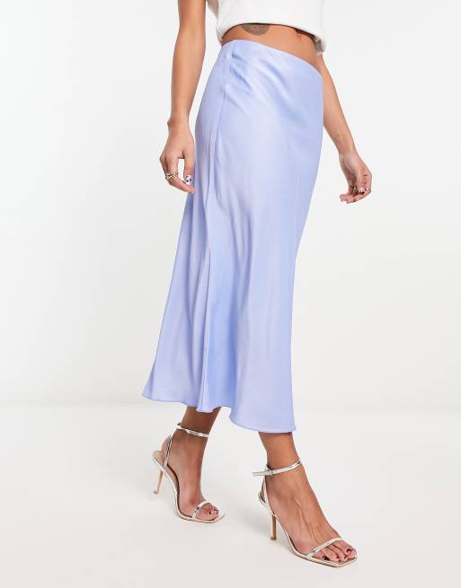 Other Stories satin skirt in blue ASOS