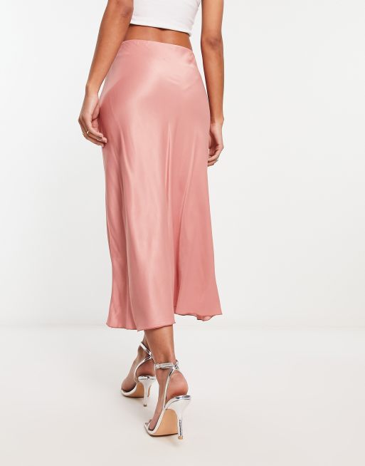 Blush silk 2025 midi skirt