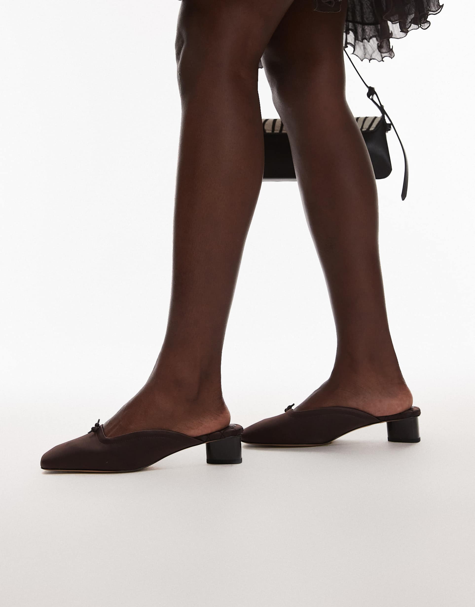 & other stories satin mule heeled pumps in red