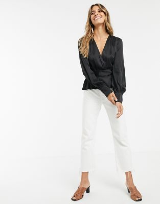 formal wrap blouse