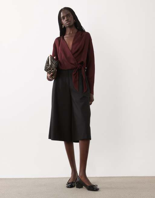 & Other Stories satin wrap blouse in wine, 2 of 4