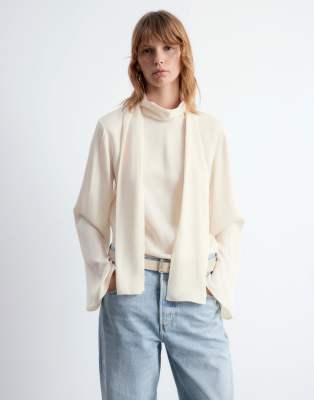 & Other Stories Scarf Neck Blouse In Neutral