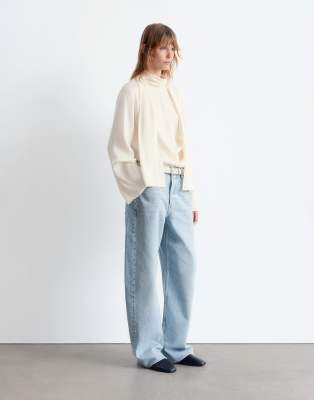& Other Stories Scarf Neck Blouse In Neutral