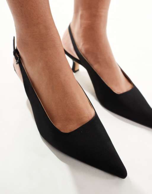 & Other Stories - Scarpe con tacchetto a spillo nere con cinturino posteriore, 3 di 4