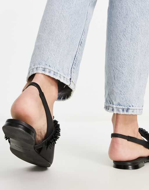 & Other Stories - Scarpe in pelle nere con perline e cinturino posteriore , 4 di 4