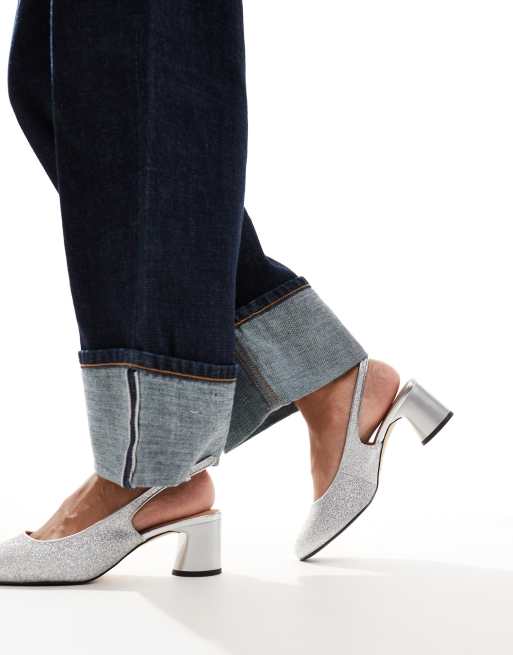 Scarpe argentate tacco store