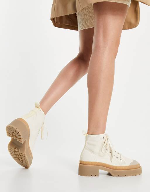 & Other Stories – Schnürstiefel mit dicker Sohle in Beige - BEIGE, 3 von 4