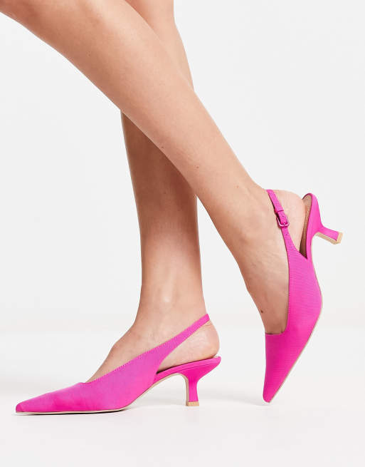 Other Stories Schuhe in Pink mit Kitten Heel Absatz und Fersenriemen