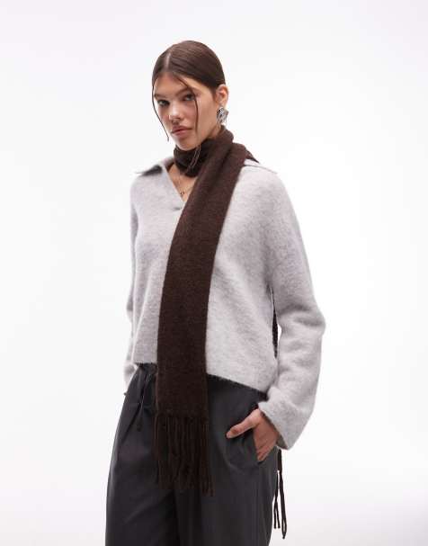& Other Stories - Sciarpa premium in lana marrone con frange - view 1