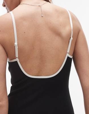 & OTHER STORIES SCOOP BACK SWIMSUIT WITH WHITE CONTRAST BINDING 