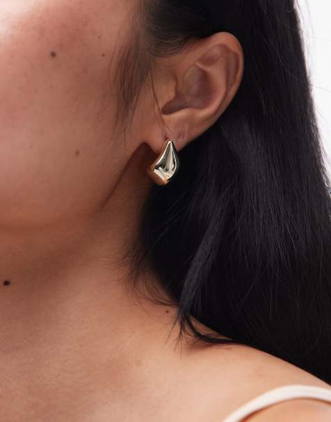 & Other Stories sculpted pebbles earrings in gold - view 1