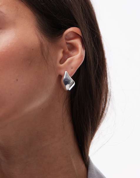& Other Stories sculpted pebbles earrings in silver - view 1