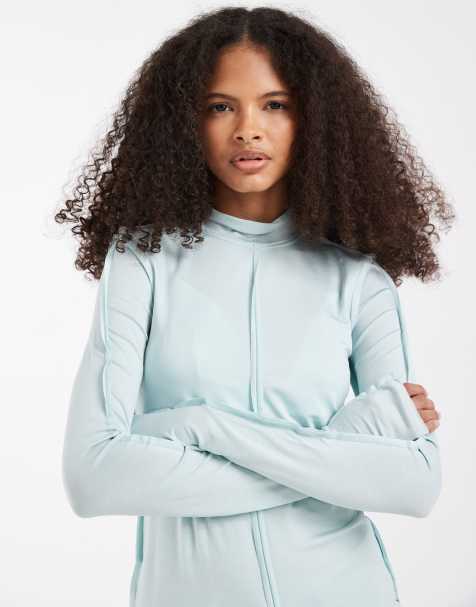 & Other Stories seam detail high neck top in dusty blue - view 1