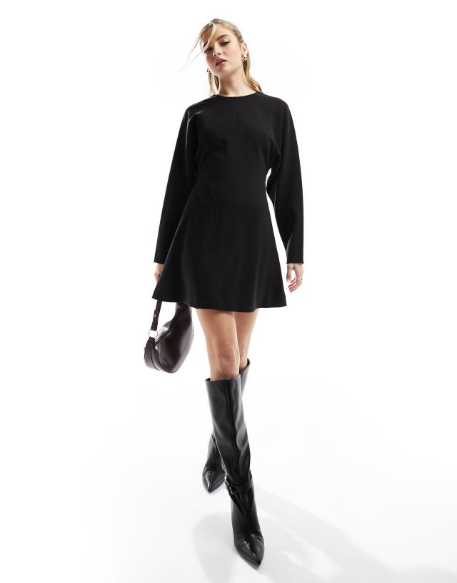 & Other Stories - seam detail mini dress in black