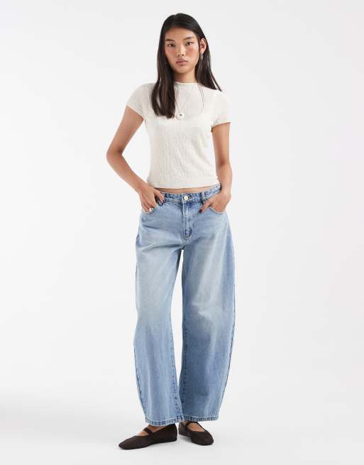 & Other Stories semi sheer short sleeve high neck knit top in white, 2 of 4