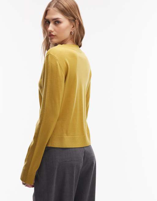 & Other Stories - Sennepsgul cardigan med dobbelt design i ren uld, 4 af 4