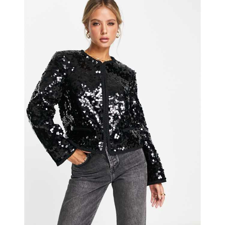 Sequin hotsell black jacket