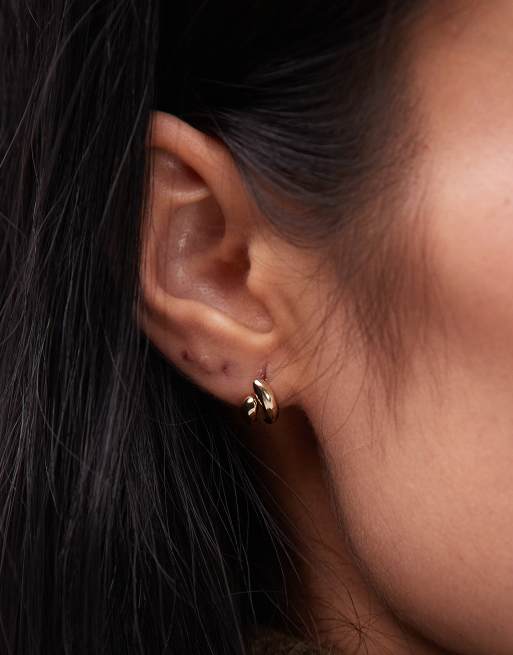 & Other Stories - Set asymmetrische kleine oorbellen in goud, 2 van 3