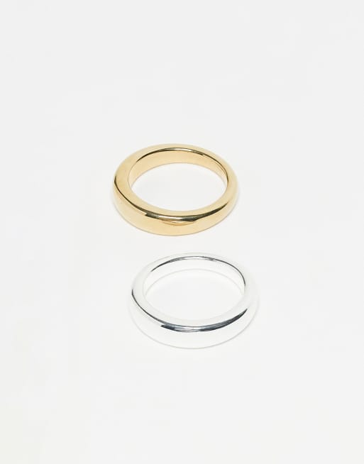 & Other Stories - Set brede ringen in zilver en goud, 3 van 3