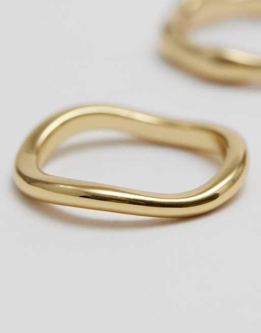 & Other Stories set da 3 anelli martellati color oro, 2 di 3