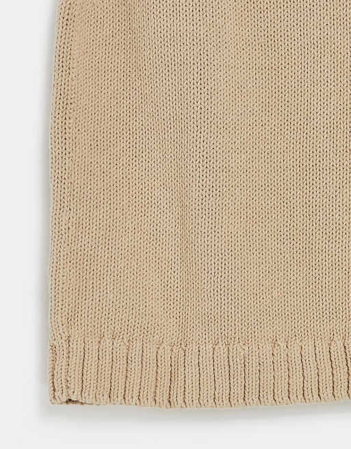 & Other Stories set knitted chunky rib mini skirt in beige, 4 of 4