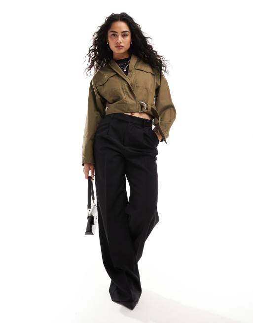 & Other Stories shawl collar jacket with tab waist detail and