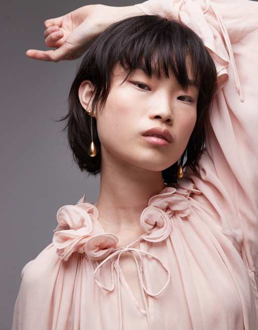 ローレン louren volume frill over blouse Lauren Ralph Lauren Watercolor Ruffle Trim Smocked Cuff