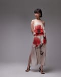 [Other Stories] & Other Stories sheer chiffon maxi dress with layers with floral placement print-Multi 40 MULTI