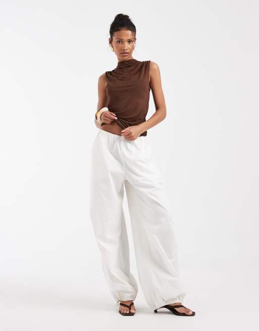 & Other Stories sheer draped sleeveless top in brown, 2 of 4