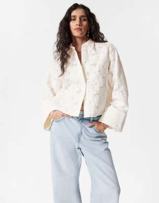 & Other Stories Sheer Lace Jacquard Shirt