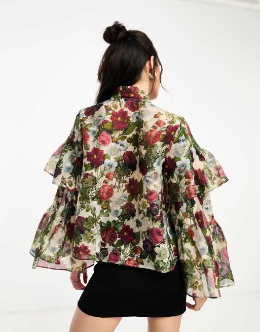 FRANKIE| Sheer Floral Blouse || FRANKIE| Blouse Florale Transparente