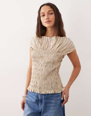 & Other Stories Sheered Top In Neutral