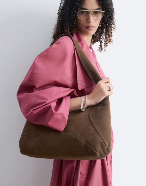 & Other Stories shopper in camoscio premium color cioccolato, 1 di 4