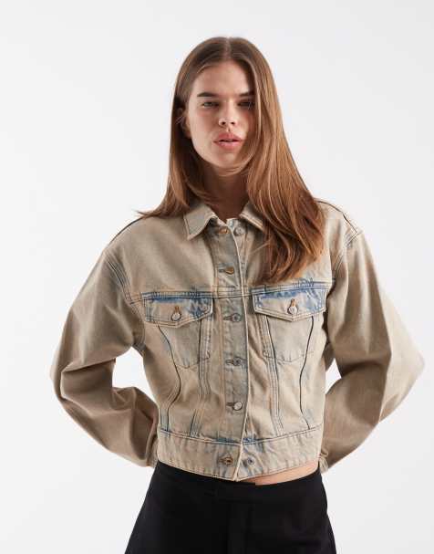 & Other Stories short denim jacket in beige overdye - view 1