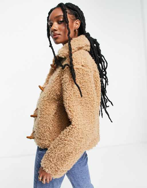  Other Stories short faux shearling jacket in beige - BEIGE