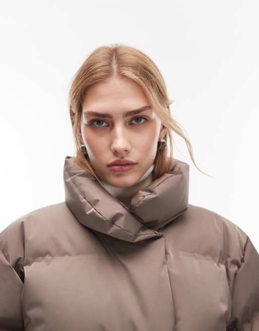 Other Stories short padded down feather jacket in mole brown