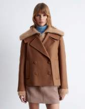 & Other Stories wool look mock neck short jacket in black