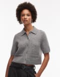 [Other Stories] & Other Stories short sleeve wool cardigan jacket with lining in grey S GREY