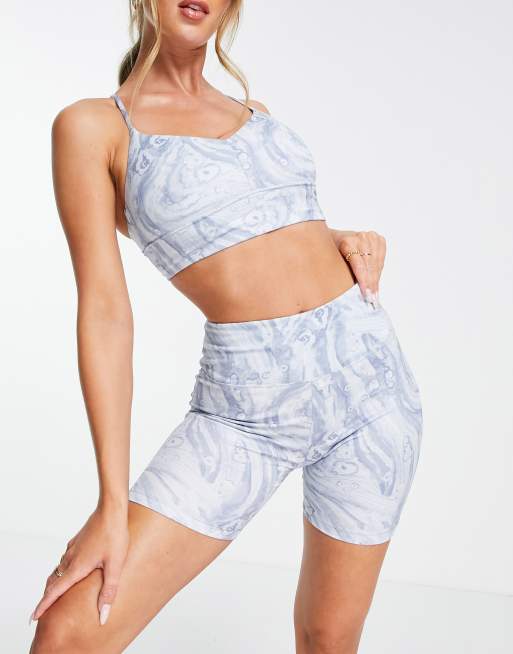& Other Stories - Shorts met abstracte print in blauw - MBLUE