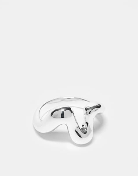 & Other Stories – Silverfärgad, grov ring med abstrakt design - view 1