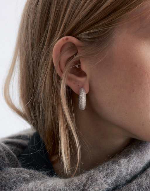 & Other Stories – Silverfärgade, grova creoler med strass, 2 av 3