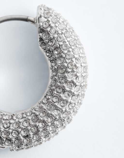 & Other Stories – Silverfärgade, grova creoler med strass, 3 av 3