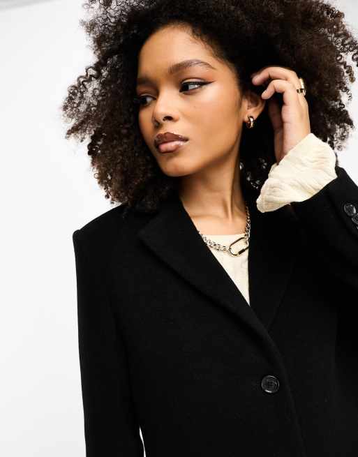 Women's Black Wool & Wool-Blend Coats