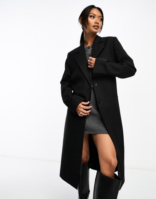 Single button wool coat on sale