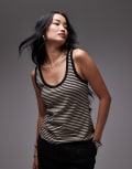 [Other Stories] & Other Stories singlet top in beige stripes with contrast binding-Multi XS BEIGE STRIPES