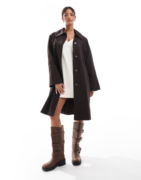 & Other Stories sleek trench coat in brown - view 1