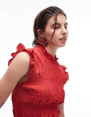 & Other Stories Sleeveless Blouse With Ruffle Collar And Peplum Hem