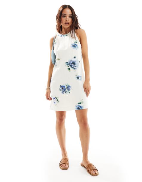 & Other Stories sleeveless linen mini dress in floral print - view 1