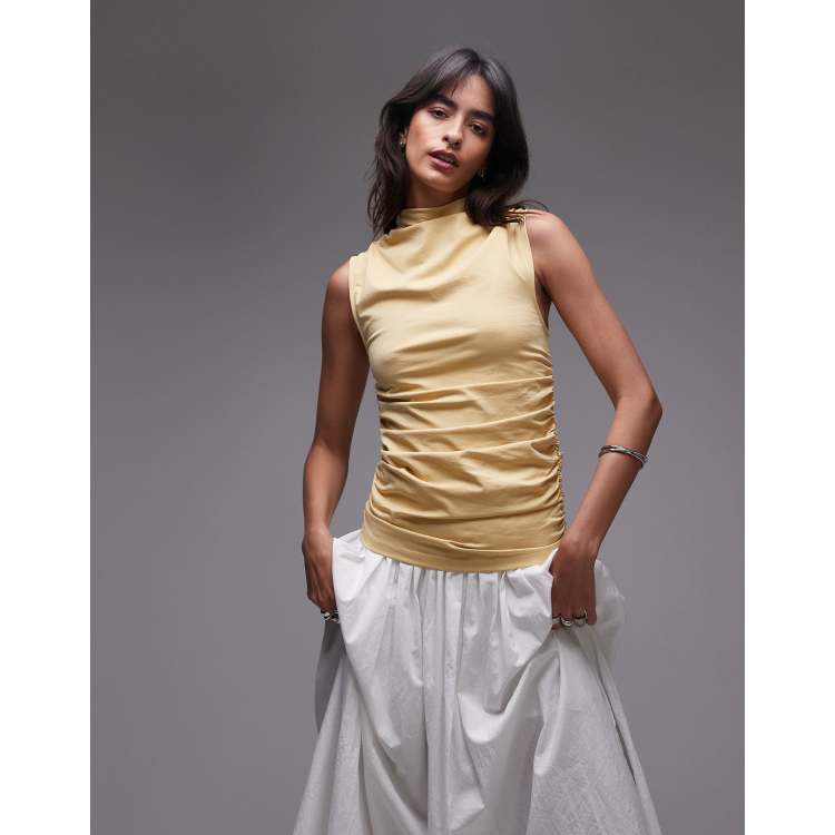 & Other Stories sleeveless supersoft drape jersey top with high
